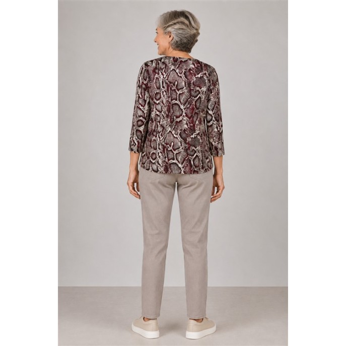 Barbara Lebek shirt 3/4 mouw 15922062 Bordeaux print Barbara Lebek shirt 3/4 mouw 15922062 Bordeaux print